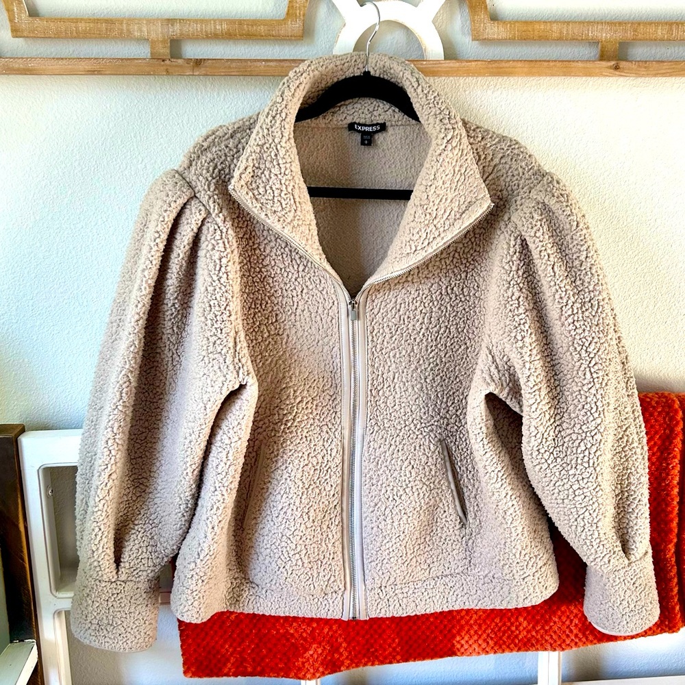 Cream Sherpa Jacket